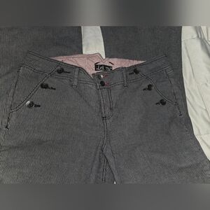 LEI Black and White Striped Pants